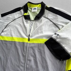 Voler Race Raglan Cycling Jersey 2XL USA Made Full Zip Hi-Vis Black Gray